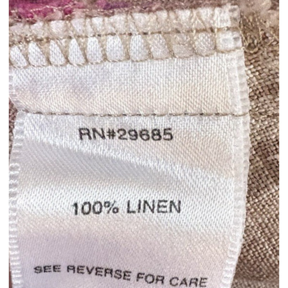 Pendleton 100% Linen Plaid Midi Dress Sleeveless Pink Taupe Preppy Plus Size 18 - Picture 12 of 16